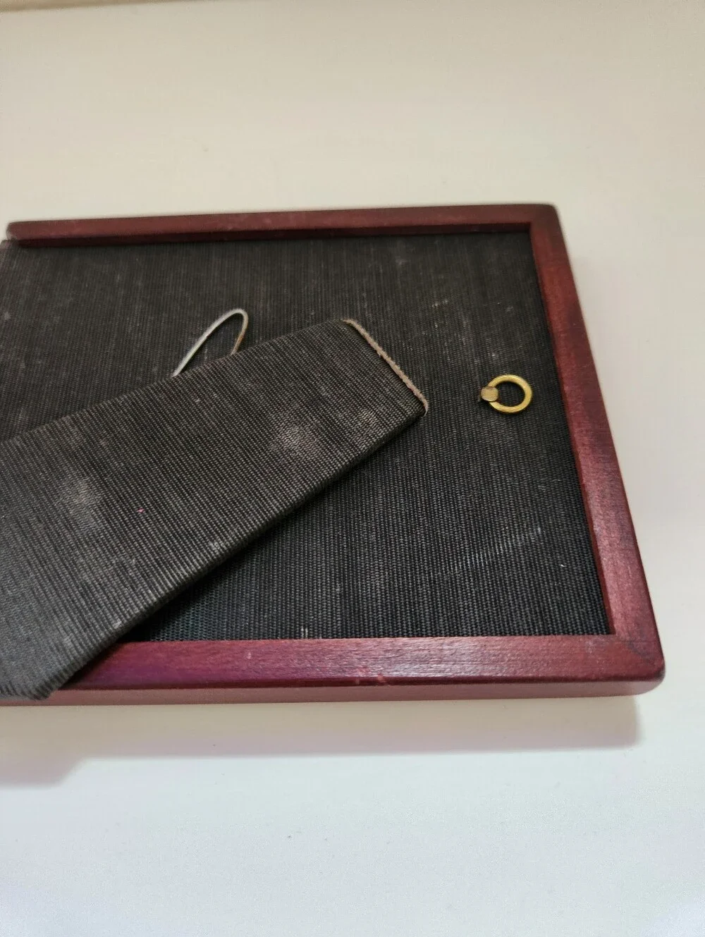 Vintage Wood Tone Picture Frame Gold Trim Easel Back Classic Decor